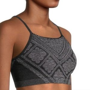 No Boundaries Boho Hippie Festival Floral Textured High Neck Bralette Bra S